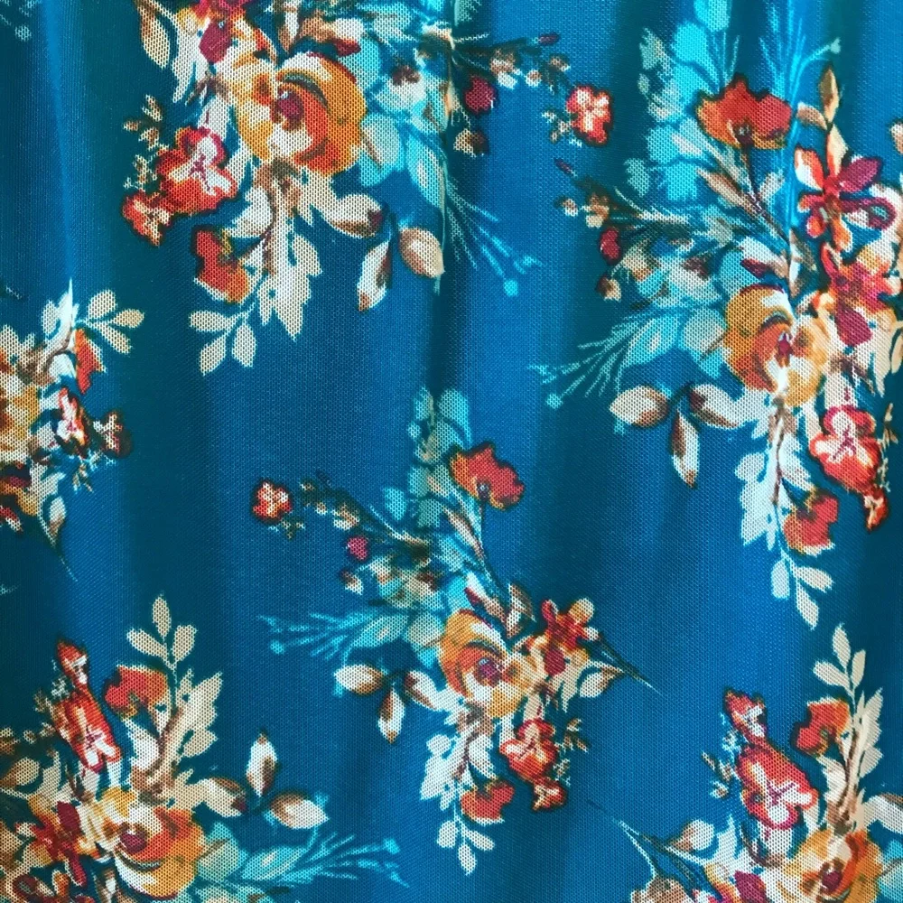 Coquette Bell Sleeve Blue Floral Top Kids Size Large 14 Cottage Fairy Girly